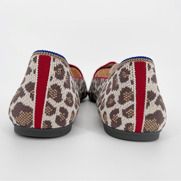 Rothy's Leopard Print Flats with Red and Blue Accents - Picture 2 of 6